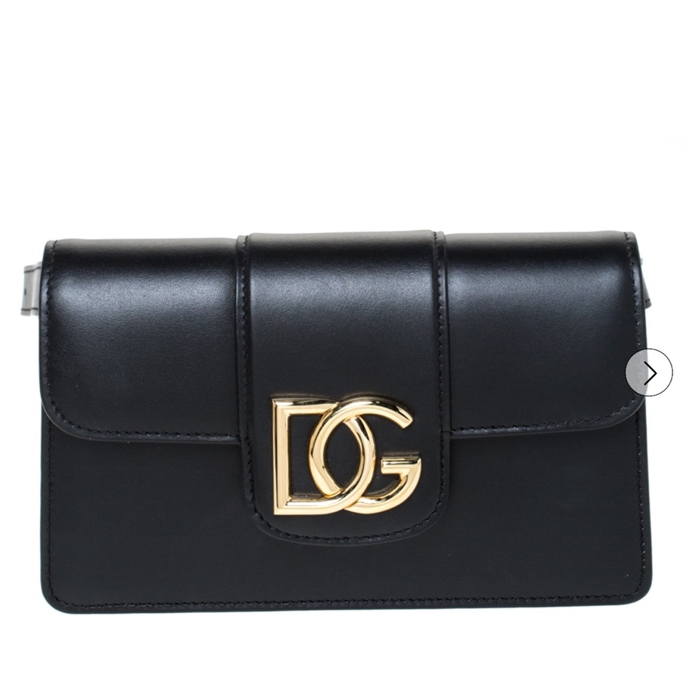 Dolce & Gabbana Black Leather DG Millenials Belt Bag
